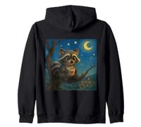 Ilustración gráfica de panda de basura con taza de café Sudadera con Capucha