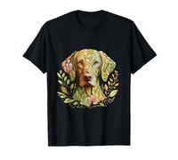 Ilustración inspirada en la naturaleza botánica del perro Vizsla Camiseta