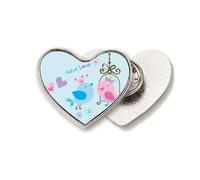 Ilustración Lovely Birds Cage Heart Metal Pin Clip Love