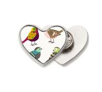 Ilustración Lovely Birds Color Pattern Heart Metal Pin Clip Love