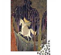 Ilustración Medieval Rompecabezas para Adultos |Princess Riding A Caballo in The Forest| De Diversión Familiar 38x26cm/1000pcs