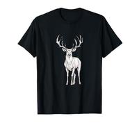 Ilustración minimalista de ciervo con astas en línea clara Camiseta
