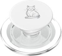 Ilustración Minimalista de líneas Simples de Gato PopSockets PopGrip para MagSafe