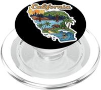 Ilustración Retro de Aventura en California con el Puente PopSockets PopGrip para MagSafe