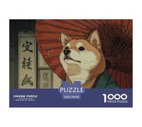Ilustración Shiba Inu Puzzle de 1000 Piezas Papel Puzzle para Adultos Estilo Arte Japonés Relajación Concentración Juego en Familia Decoración Regalo 70x50cm/1000pcs 70x50cm/1000pcs