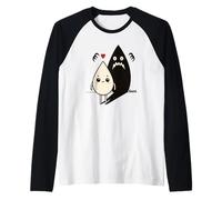 Ilustración tierna con Sombra Monstruo Oscura Camiseta Manga Raglan