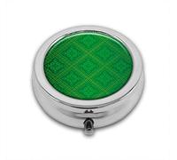 Ilustración vectorial Patrón sin fisuras de papel tapiz de follaje Patrón de impresión de obras de arte personalizado redondo SilverBox bolsillo 2.1 pulgadas - 3 compartimentosBox/Pill Case Pocket