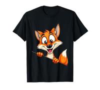Ilustración Zorro de Caricatura Curioso Camiseta