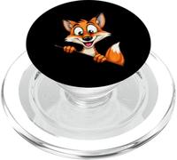 Ilustración Zorro de Caricatura Curioso PopSockets PopGrip para MagSafe