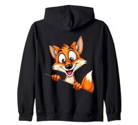 Ilustración Zorro de Caricatura Curioso Sudadera con Capucha