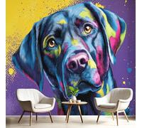 Ilustraciones de animales Murales de Pared, Perro Labrador Retriever Papel Pintado Autoadhesivo Removible de Tela, Gran Mural Fotográfico para Salón, Dormitorio, Cocina, Oficina o Habitación Infantil