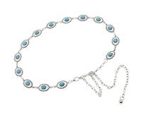 ILuvatar Cinturón de cadena de concho turquesa Cinturones de cintura para mujeres para vestidos Cinturón de metal para mujer Cinturones occidentales Cinturones de mujer U14, 105 cm