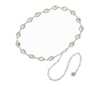 ILuvatar Cinturón de cadena de diamantes de cristal blanco cinturón de diamante de metal vestido de mujer cinturón de metal cinturón de estilo occidental para mujer cinturón de mujer decoración