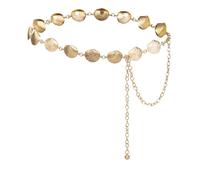 ILuvatar Cinturón de vestir con cadena de metal para mujer, cinturón de suéter decorado con cinturón, cinturón de playa dorado estilo punk, Plata-s39, M