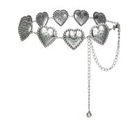 ILuvatar Cowgirl - Cinturones bohemios turquesa para mujer, cinturones de cadena plateada para mujer, cinturón de cadena occidental para vestidos, jeans, Plata-s47, M