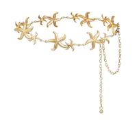 ILuvatar Luvatar - Cinturón de vestir con cadena de metal para mujer, diseño de margaritas, cinturón de cintura ajustado decorado, Gold-s72, M