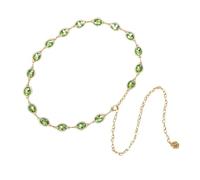 ILuvatar Verdancy cinturón de cadena de diamantes de vidrio cinturón de diamante de metal vestido de mujer cinturón de metal cinturón de estilo occidental cinturón de mujer decoración ovalada 46