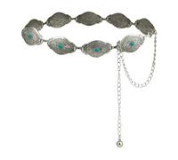 ILuvatar Western - Cinturón de metal para mujer, cadena de cintura vaquera, pantalones de vestir ajustables, Plata-s37, M