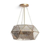ILUZZIA Lámpara Colgante Metal y Cristal Octagon Dorado