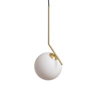 Iluzzia - Lámpara Colgante Moonlight | Diseño Art Deco | E14 Casquillo | Ajuste de Luz con Bombillas LED | Uso Interior IP20 | Dimensiones 530x200x260 mm, Dorado, Aluminio, Cristal
