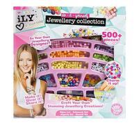 ILY - Kit de fabricación de joyas para niñas con más de 500 cuentas, hilo de amistad, clips para aretes y más, haz collares, pulseras y aretes, kit creativo de manualidades para fiestas, fiestas de