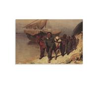 Ilya Repin-Barge Haulers on The Volga Study 1870 - Póster impreso para pared, lienzo moderno, decoración de dormitorio, 30 x 45 cm