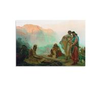 Ilya Repin-Job And His Friends - Póster de lienzo para colgar en la pared, decoración del hogar, pósteres de 50 x 75 cm