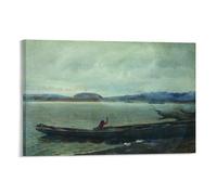 Ilya Repin-Paisaje del Volga con Barcos (1870) Lienzo decorativo para pared, moderno, impresión para el hogar, obras de arte, pósteres 1