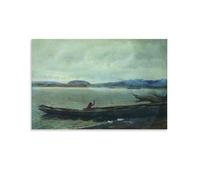 Ilya Repin-Paisaje del Volga con Barcos (1870) Lienzo decorativo para pared, moderno, impresión para el hogar, obras de arte, pósteres 1