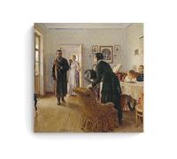 Ilya Repin - Póster decorativo con texto en inglés "They Did Not Expect Him", obra maestra, impresiones artísticas en lienzo, para el hogar, oficina, dormitorio, sala de estar, 60 x 60 cm