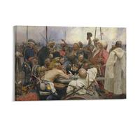 Ilya Repin-Reply of The Zaporozhian Cossacks to Sultan Mehmed IV (1880-1891) Póster artístico para pared, impresión artística para decoración del hogar, lienzo Dolor