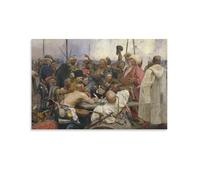 Ilya Repin-Reply of The Zaporozhian Cossacks to Sultan Mehmed IV (1880-1891) Póster de pintura mural sobre lienzo