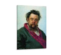 Ilya Repin-Retrato del compositor modesto Musorgsky - Lienzo impreso para pared, pintura artística, pósteres, decoración moderna para el hogar