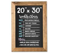 Ilyapa Pizarra magnética de madera rústica para cocina, 20 x 30 pulgadas, marco marrón, para decoración de granja, boda, menú de restaurante y hogar