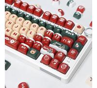 ILYCHEEGAMI PBT Christmas Moa XDA Cute Round Keycaps Set for Girl Kids Custom Keyboard for Gateron Kailh Cherry MX Switches ISO ANSI Layout Mechanical Custom Keycaps