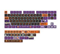 ILYCHEEGAMI Teclas de color morado y negro, material PBT, sublimación de tinte, altura XDA, Halloween, horror noche, teclado mecánico (XDA-Halloween Horror Night)