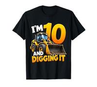 I'm 10 Digging It Construction Bulldozer 10th Birthday Boy Camiseta