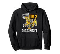 I'm 2 and Digging It 2nd Birthday Digger Kids Sudadera con Capucha