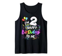 I'm 2, Feliz cumpleaños para mí, 2 años, Fiesta de Segundo cumpleaños para niños Camiseta sin Mangas