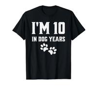 I'm 25.4 cm Dog Years Funny 70th Birthday Cool Dog Lover Camiseta gráfica económica, Hombre, Negro, L