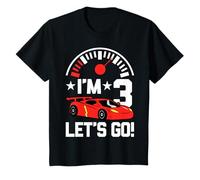 I'm 3 Let's Go Funny Racing Car Racer Kids 3er Cumpleaños Camiseta
