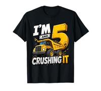 I'm 5 and Digging It Construction Bulldozer 5th Birthday Boy Camiseta