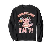 I'm 7 Axolotl Fun 7th Birthday Party Cake 7 Year Old Sudadera
