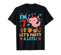 I'm 7 Let's Party A Lotl 7th Birthday Axolotl 7 Years Old Camiseta