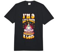 I'm 9 Let's Party Lindo Axolotl 9 cumpleaños, Divertido cumpleaños para niños Comfort Colors Adult Heavyweight T-Shirt