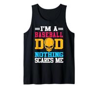 I'm A Baseball Dad Nothing Scares Me Softball Player Camiseta sin Mangas