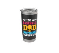 I'm A Baseball Dad Nothing Scares Me Softball Player Vaso térmico de acero inoxidable de doble pared