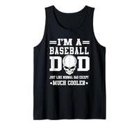 I'm A Baseball Dad Skull Softball Player Funny Fathers Day Camiseta sin Mangas