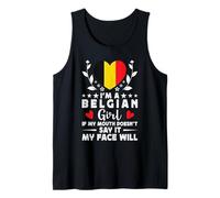 I'm a Belgian Girl Belgian Face Belgium Flag Camiseta sin Mangas