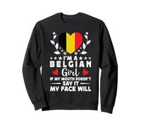 I'm a Belgian Girl Belgian Face Belgium Flag Sudadera